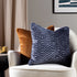 Lanzo Cut Velvet Piped Cushion Moonbeam